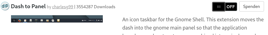 Dash to Panel - Seite