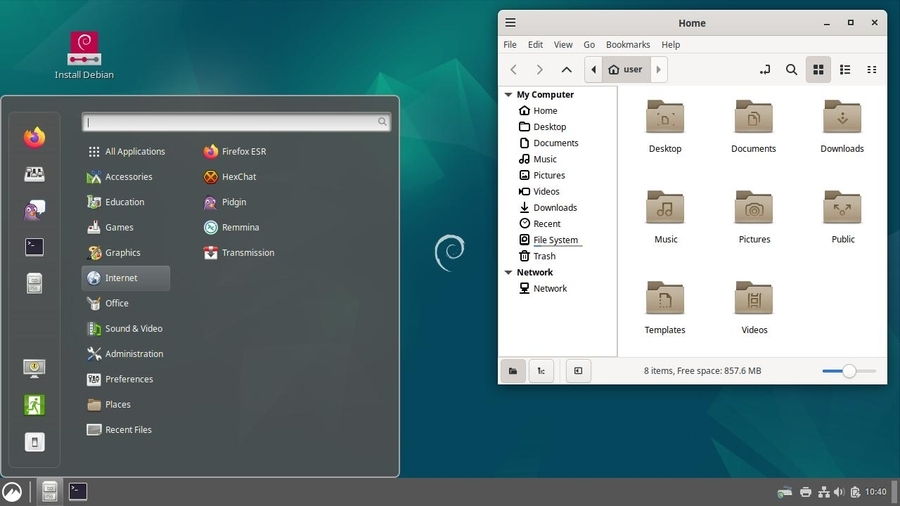 Cinnamon desktop on Debian