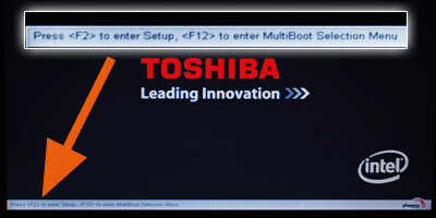 Open the boot menu on Toshiba