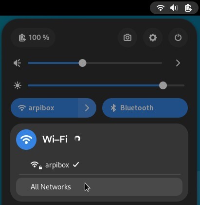 Wi-Fi network connected