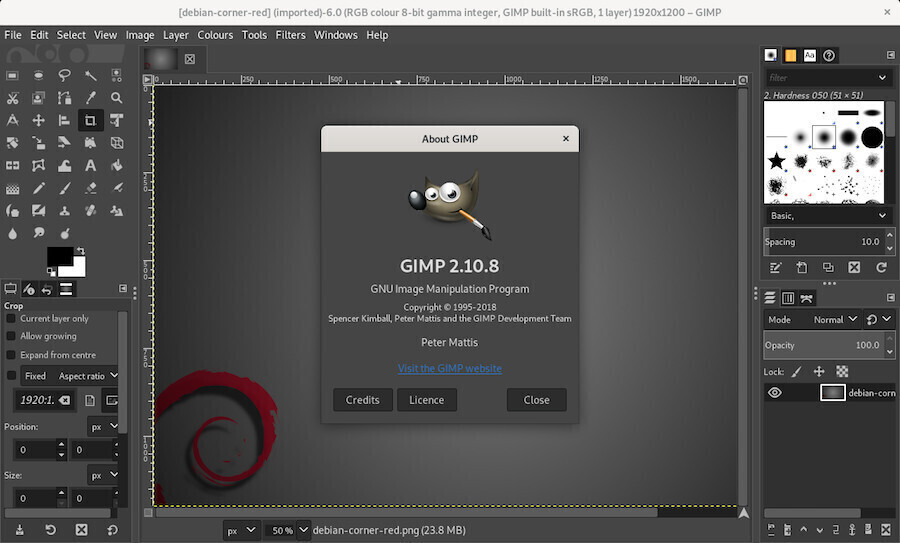 The Gimp on Gnome-Shell