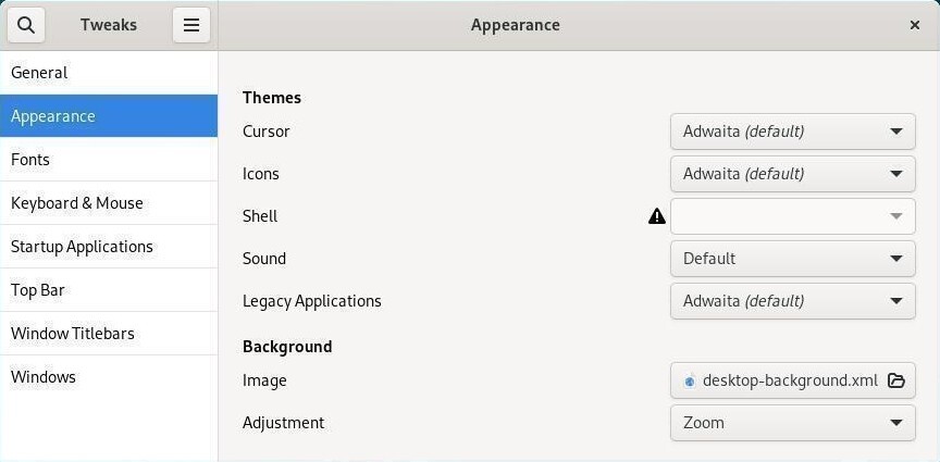 Gnome-Shell: configuring the interface