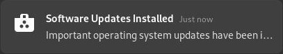 Software: successful update notification
