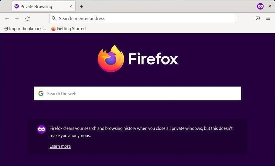 Firefox in private mode