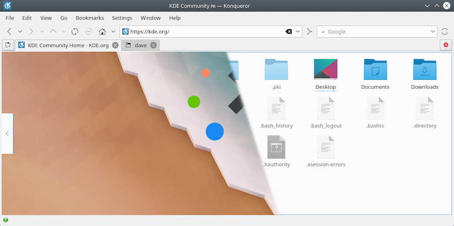 The Konqueror Web/file browser on KDE