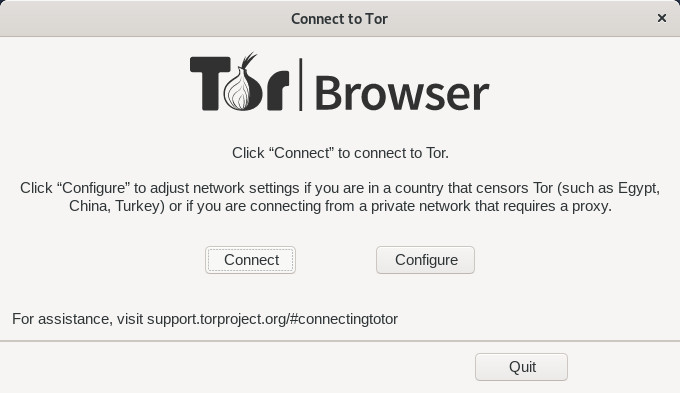 TorBrowser: connecting to network
