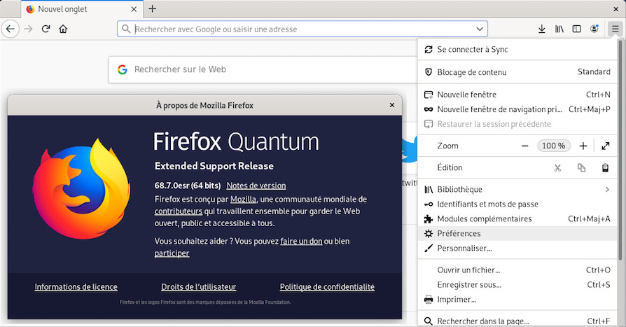 Firefox sur Debian