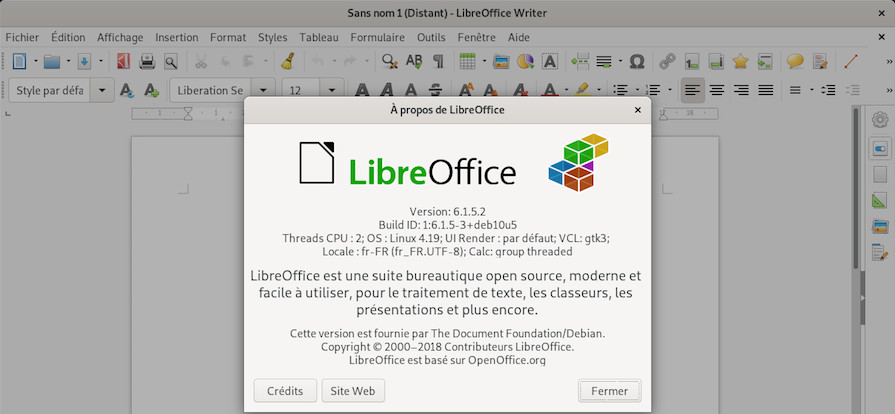 Libreoffice 6 sur Debian