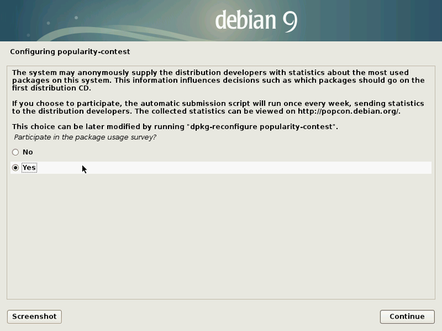 installation: stats Debian