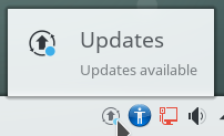 Update notification on the KDE interface