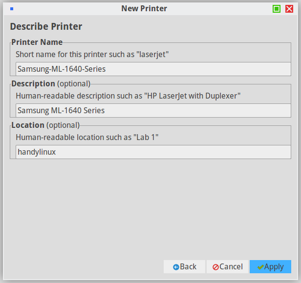 printer description