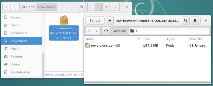 TorBrowser: uncompressing the archive