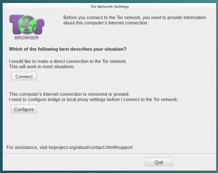 TorBrowser: Tor connexion settings