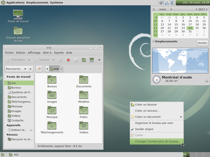 Le bureau MATE sur Debian 9