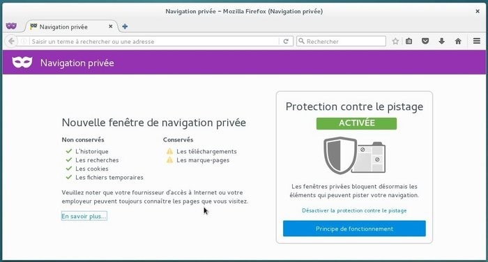 Firefox en navigation privée
