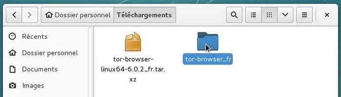 TorBrowser : ouvrir le dossier TorBrowser