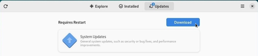 Software: updates tab