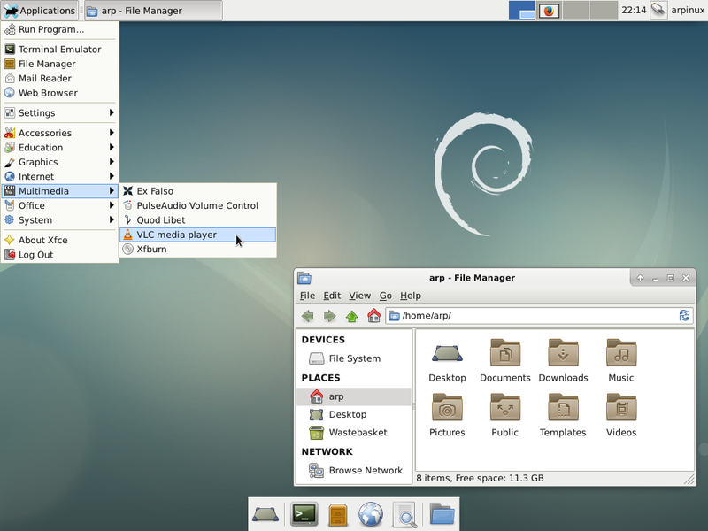 The default Xfce on Debian 9